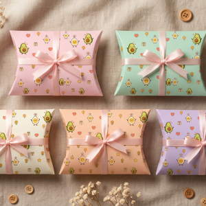 Otroške darilne škatlice pillow box - motiv Avokado